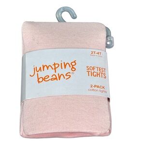 NWT Jumping Beans 2 Pack Cotton Tights Size 2T-4T Pink And Gray Colors